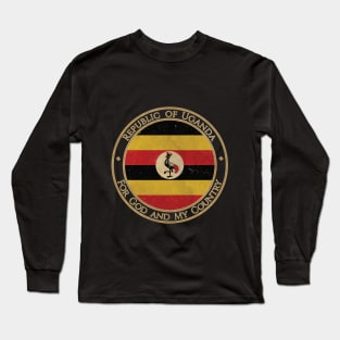 Vintage Republic of Uganda Africa African Flag Long Sleeve T-Shirt